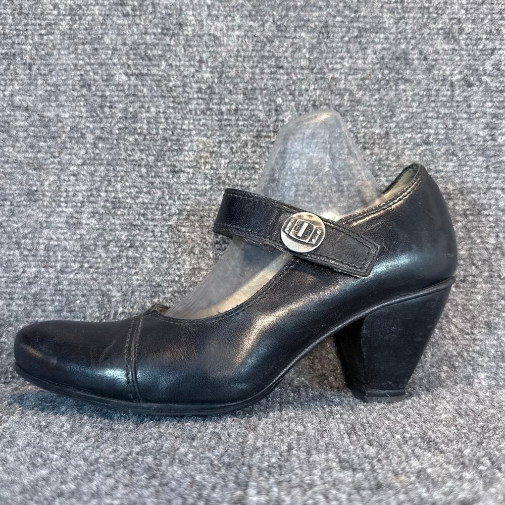 Fidji Black Leather Mary Jane Pumps Shoes Heels Womens 6 EU 36.5 Professional